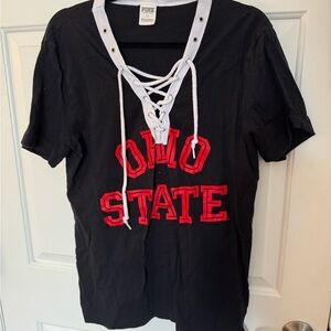PINK Victoria's Secret Black and Red Ohio State Tee